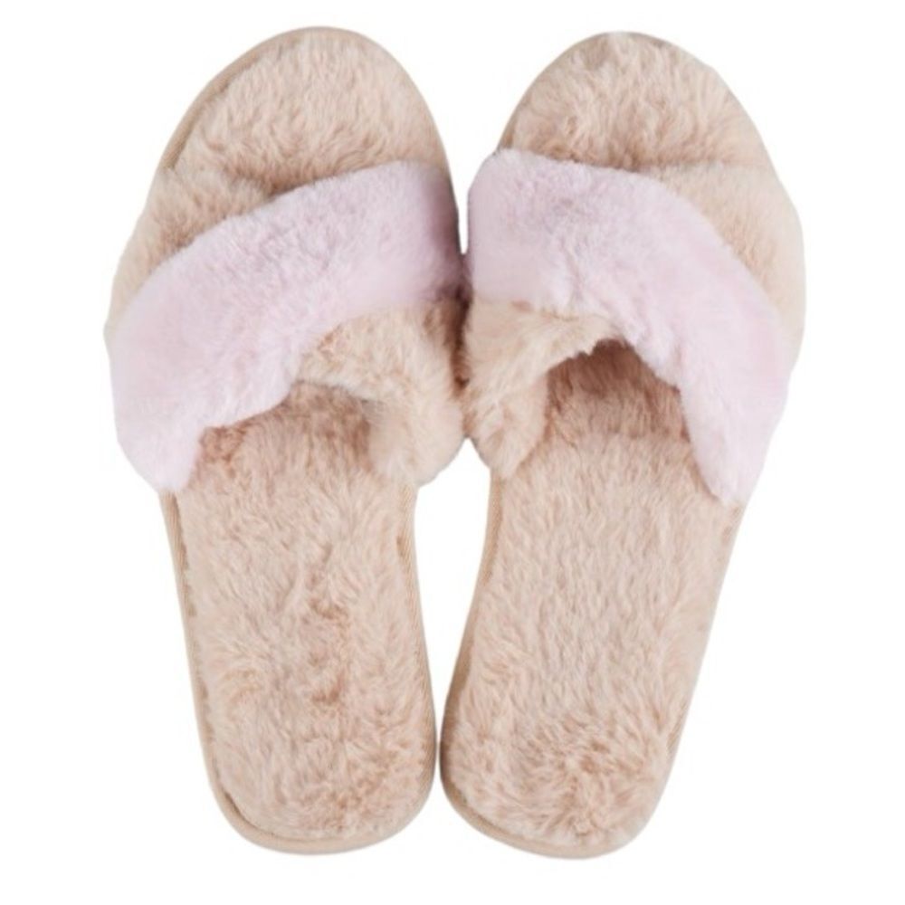 L Space Anthropologie Revolve Women’s Cloud Slippers Pink Beige Size M/L NWT
